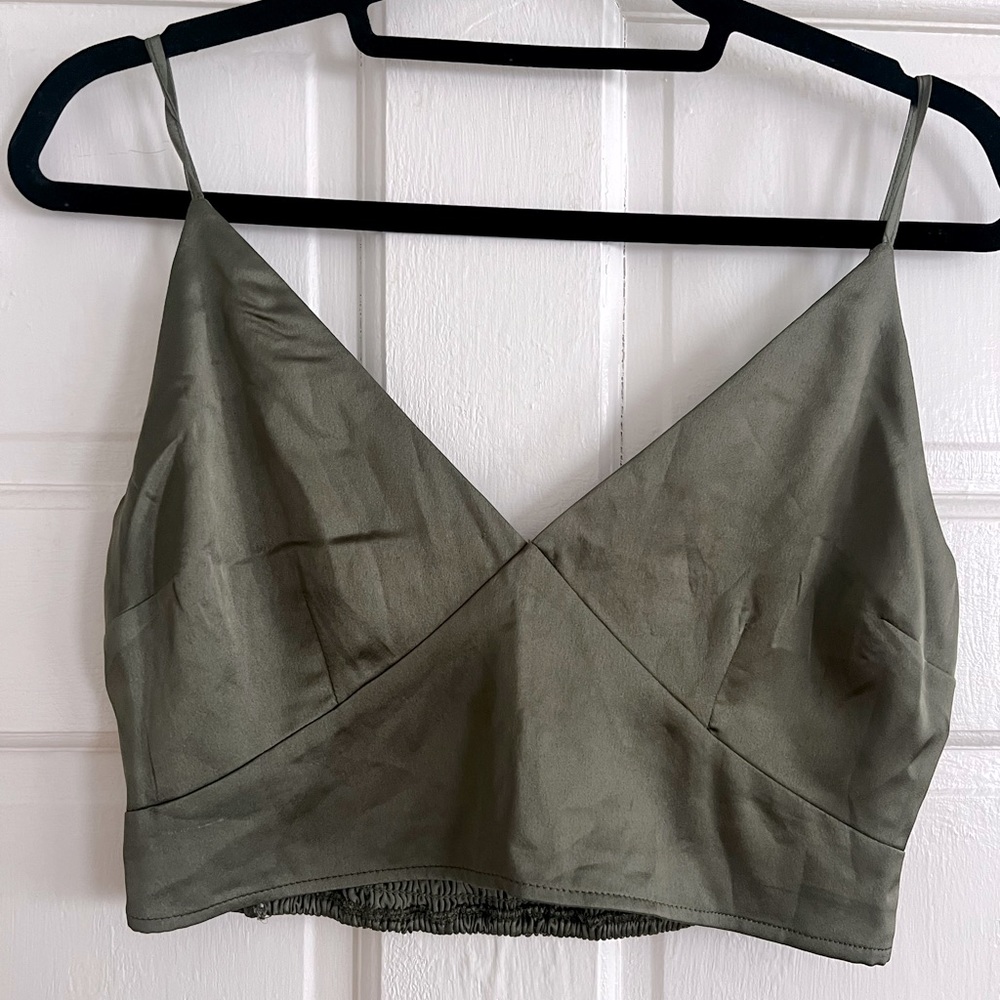 Abercrombie and Fitch Cropped Satin Tank Top